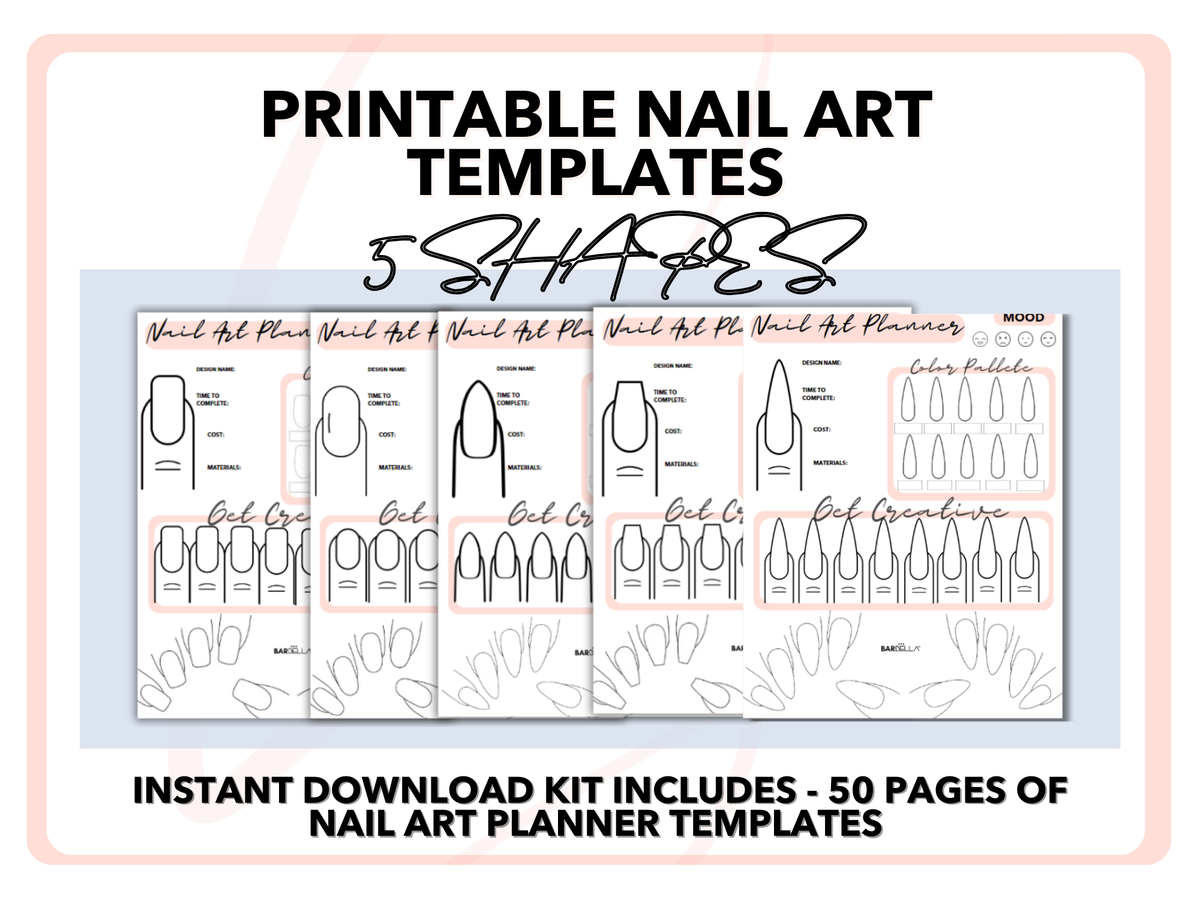 nail-art-planner-kit-bundle-instant-download-barbella-co for Free Printable Acrylic Nail Practice Sheet NAIL ART PLANNER KIT BUNDLE- Instant Download – BarBella Co. for Free Printable Acrylic Nail Practice Sheet