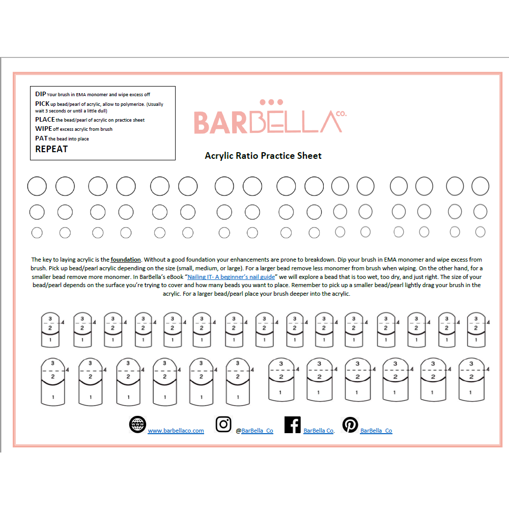 Acrylic nail practice sheet discount