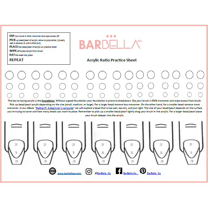 Acrylic Practice Sheets - BarBella Co.
