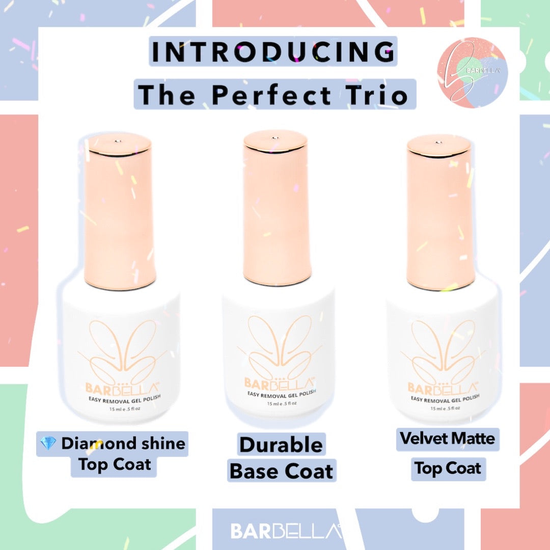 The Perfect Trio (Gel Top, Matte, & Base Coats)! - BarBella Co.